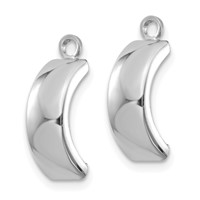 14K White Gold Polished Curved Earring Jackets view 2