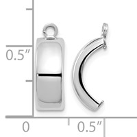 14K White Gold Polished Curved Earring Jackets view 3