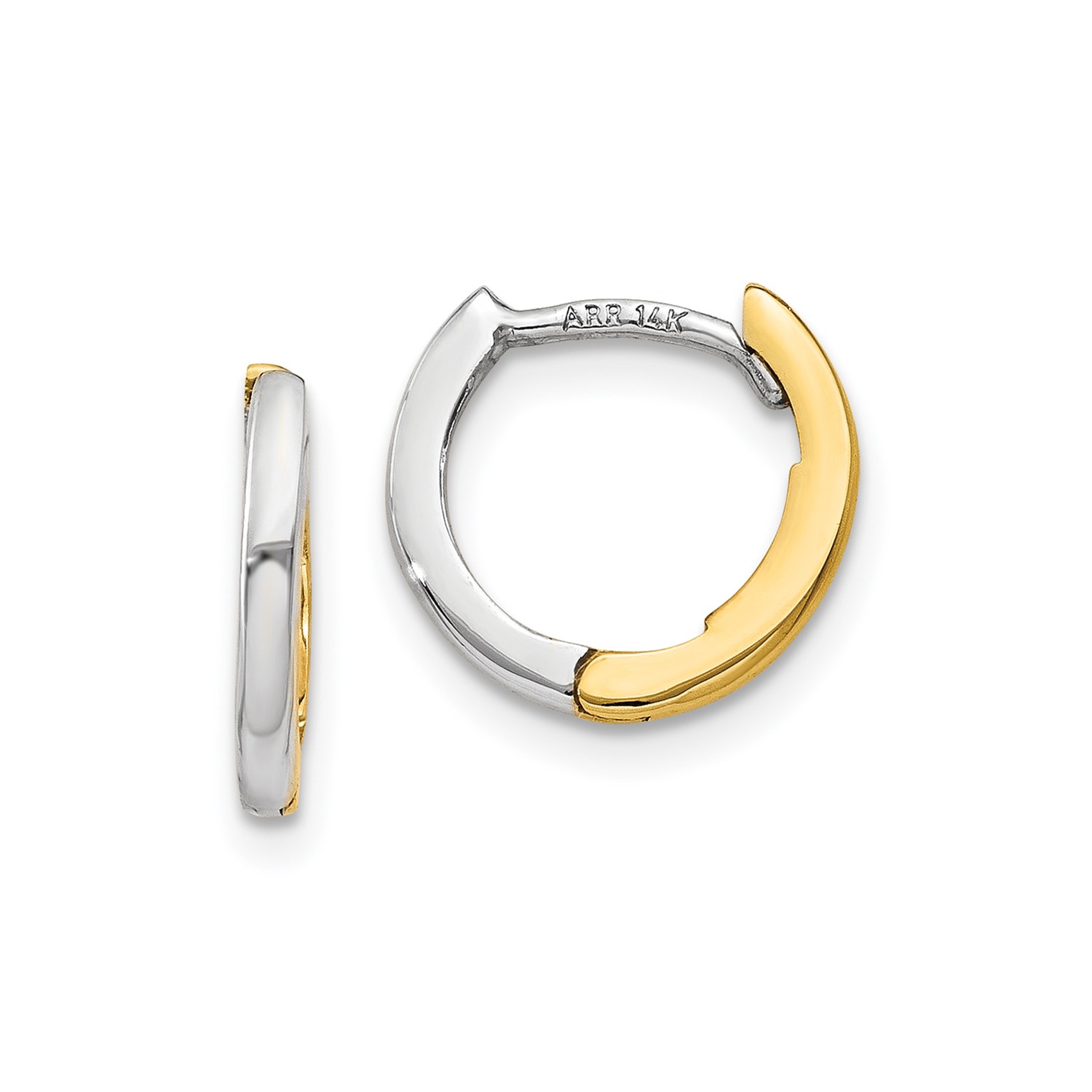 14k Two Tone Gold Hinged Hoop Huggie Style Earrings Ebay 14k Two Tone Gold Mini 1 35mm Hinged Hoop Huggie Style Earrings 7mm X 5