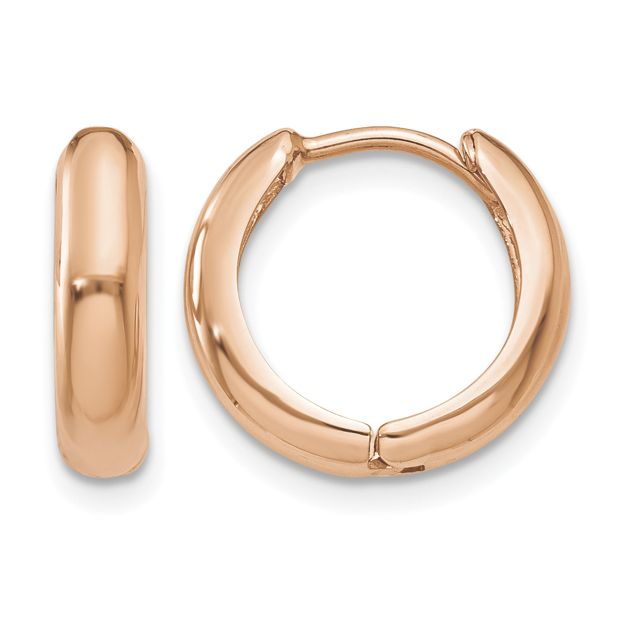 14k Rose Gold Polished Hinged Hoop Earrings (Y7916R)