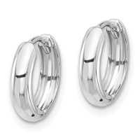 14K White Gold Hinged Hoop Earrings view 2
