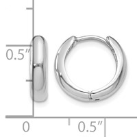 14K White Gold Hinged Hoop Earrings view 4