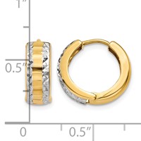 14K & Rhodium Hinged Hoop Earrings view 4