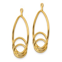14K Yellow Gold Polished Fancy Teardrop Earring Jackets view 2
