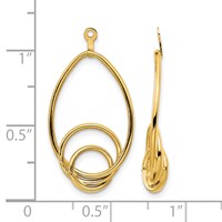14K Yellow Gold Polished Fancy Teardrop Earring Jackets view 3