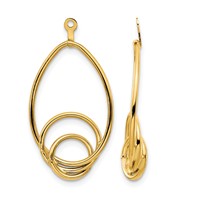 14K Yellow Gold Polished Fancy Teardrop Earring Jackets view 1