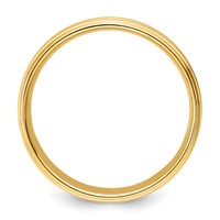 14K Yellow Gold 6mm Heavyweight Comfort Fit Brushed Satin Polished Milgrain Grooved Edge Wedding Band view 2