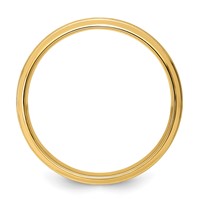 14K Yellow Gold 6mm Heavyweight Comfort Fit Brushed Satin Line Edge Wedding Band view 2