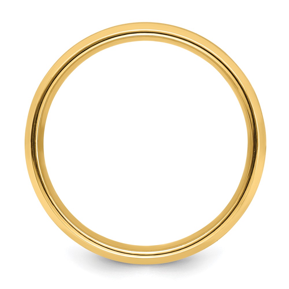 14k Yellow Gold 6mm Standard Weight Comfort Fit Brushed Satin with Polished Beveled Edge Wedding Band Size 10 (YB111S-10)