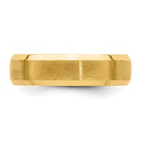 14K Yellow Gold 6mm Heavyweight Comfort Fit Brushed Satin Band with Polished Beveled Edge Wedding view 4