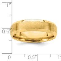 14K Yellow Gold 6mm Heavyweight Comfort Fit Brushed Satin Band with Polished Beveled Edge Wedding view 3