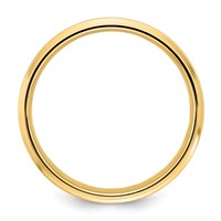 14K Yellow Gold 6mm Lightweight Comfort Fit Brushed Satin Fancy Wedding Band view 2