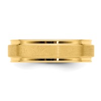 14K Yellow Gold 6mm Lightweight Comfort Fit Brushed Satin Fancy Wedding Band view 4