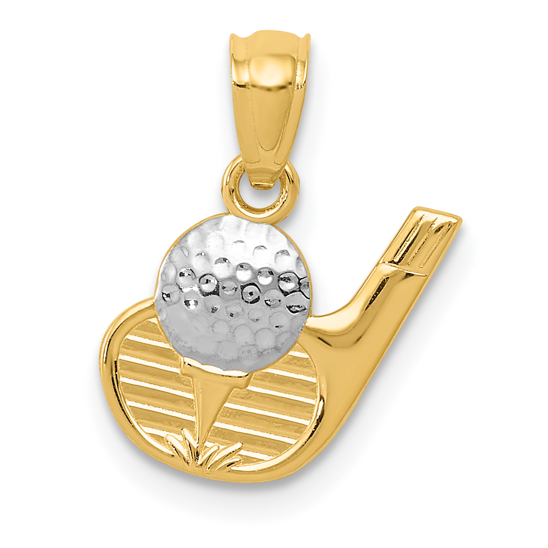 14k and Rhodium Golf Pendant (YC1009)