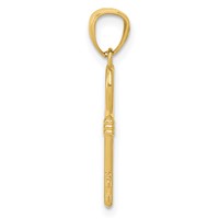 14K Yellow Gold Polished 3D Heart Key Charm view 2