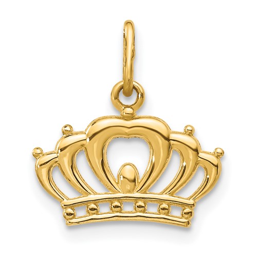 14K Yellow Gold Crown Charm