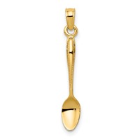 14K 3-D Table Spoon Pendant view 1