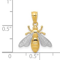 14K and White Rhodium Bee Pendant view 3