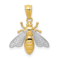 14K and White Rhodium Bee Pendant view 1