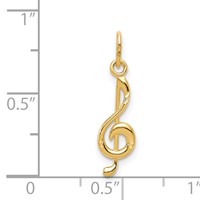 14K Yellow Gold Treble Clef Pendant view 3
