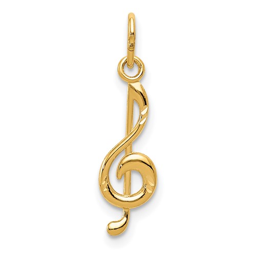 14K Yellow Gold Treble Clef Pendant