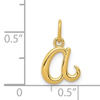 14K Yellow Gold Letter a Initial Charm view 4