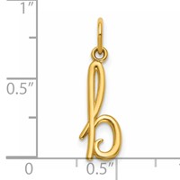 14K Yellow Gold Letter B Initial Charm view 4