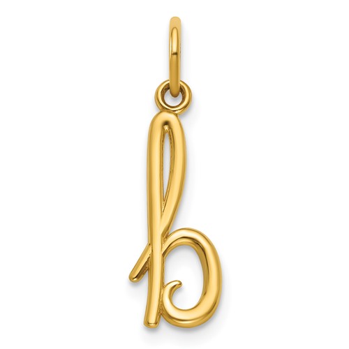 14K Yellow Gold Letter B Initial Charm
