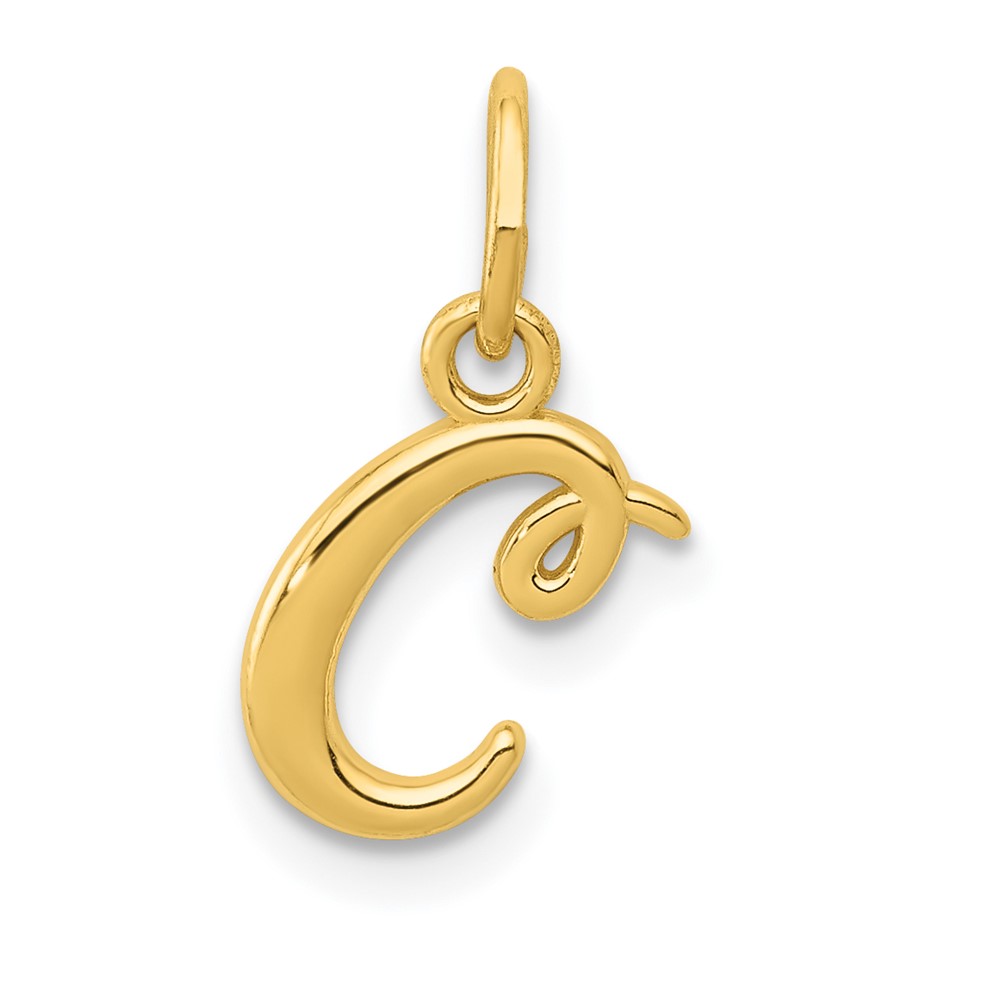 14k Yellow Gold Letter C Initial Charm