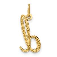 14K Yellow Gold Letter D Initial Charm view 3