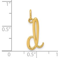 14K Yellow Gold Letter D Initial Charm view 4