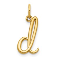 14K Yellow Gold Letter D Initial Charm view 1