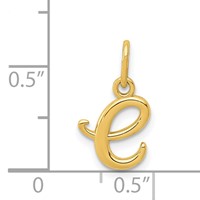 14K Yellow Gold Letter E Initial Charm view 4