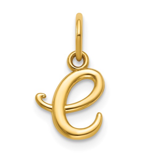 14K Yellow Gold Letter E Initial Charm