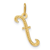 14K Yellow Gold Letter F Initial Charm view 3