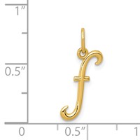 14K Yellow Gold Letter F Initial Charm view 4