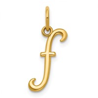 14K Yellow Gold Letter F Initial Charm view 1