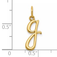 14K Yellow Gold Letter G Initial Charm view 4