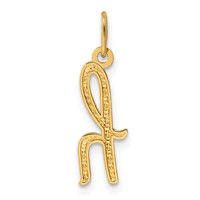 14K Yellow Gold Letter H Initial Charm view 3