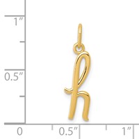 14K Yellow Gold Letter H Initial Charm view 4