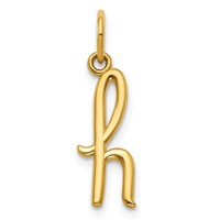14K Yellow Gold Letter H Initial Charm view 1