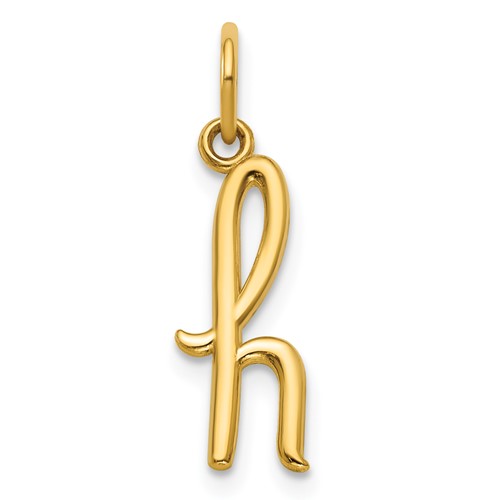 14K Yellow Gold Letter H Initial Charm