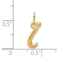 14K Yellow Gold Letter I Initial Charm view 4