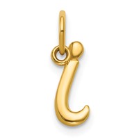 14K Yellow Gold Letter I Initial Charm view 1