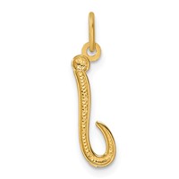 14K Yellow Gold Letter J Initial Charm view 3