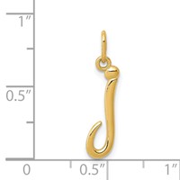 14K Yellow Gold Letter J Initial Charm view 4