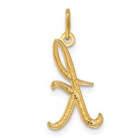 14K Yellow Gold Letter K Initial Charm view 3