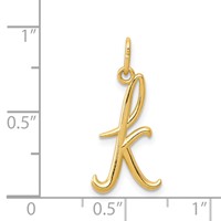 14K Yellow Gold Letter K Initial Charm view 4