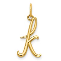 14K Yellow Gold Letter K Initial Charm view 1