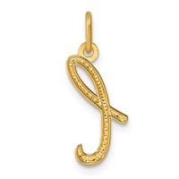 14K Yellow Gold Letter L Initial Charm view 3
